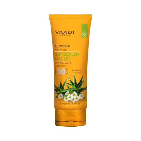 Vaadi Herbals Value Pack of Sunscreen Lotion SPF 50 With Aloe Vera & Chamomile 110 ml