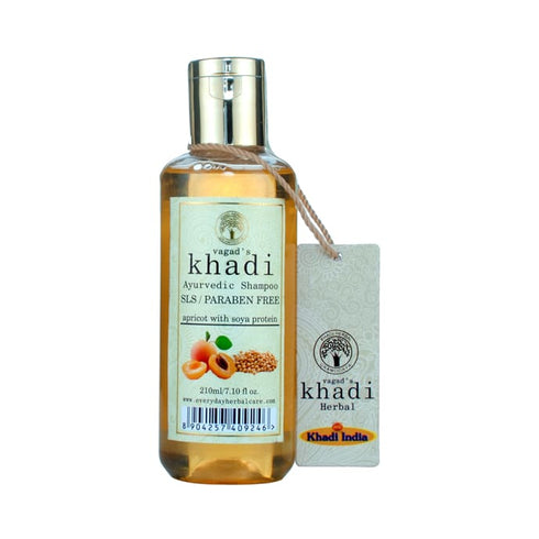 Vagad's Khadi Ayurvedic SLS and Paraben Free Apricot with Soya Protein Shampoo 210 ml
