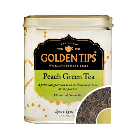 Golden Tips Peach Green Tea Tin Can