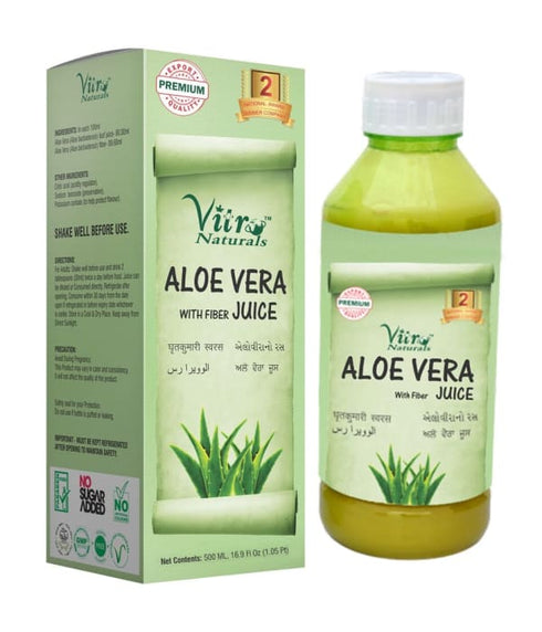 Vitro Naturals Aloe Vera Juice with Fiber bottle of 500 ml Juice