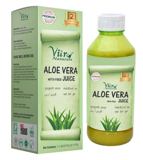 Vitro Naturals Aloe Vera Juice with Fiber bottle of 1 Ltr Juice