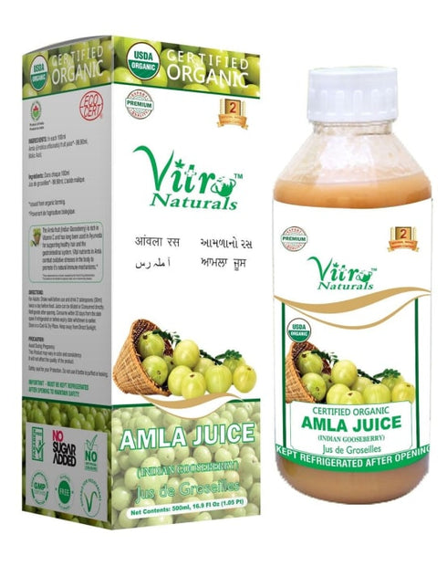 Vitro Naturals Certified Organic Amla Juice bottle of 500 ml Juice