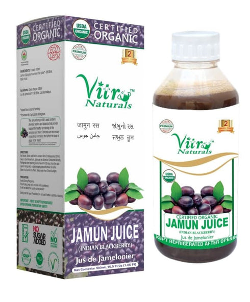 Vitro Naturals Certified Organic Jamun Juice bottle of 500 ml Juice