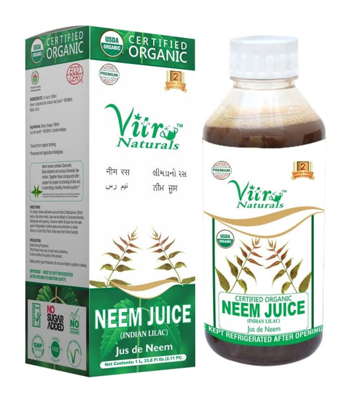 Vitro Naturals Certified Organic Neem Juice bottle of 1 Ltr Juice