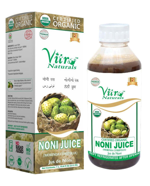 Vitro Naturals Certified Organic Noni Juice bottle of 1 Ltr Juice