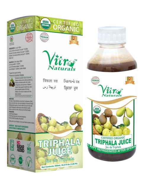 Vitro Naturals Certified Organic Triphala Juice bottle of 500 ml Juice