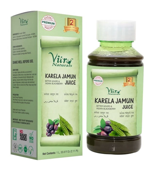 Vitro Naturals Karela Jamun Juice bottle of 1 Ltr Juice