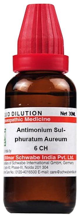 Dr Willmar Schwabe India Antimonium Sulphuratum Aureum Dilution 6 CH
