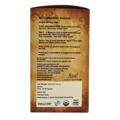 Chek Organics Noni Juice