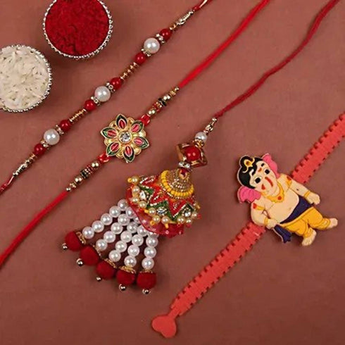 Set of 3 Rakhis & Lumba