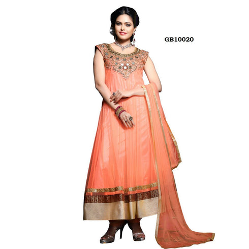 Peach And Gold Dress