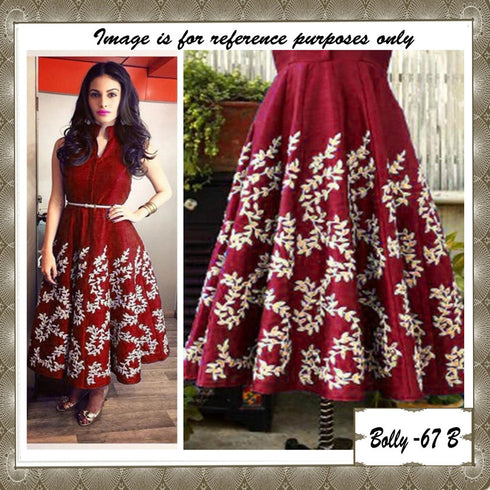 Red Maroon And White Dress