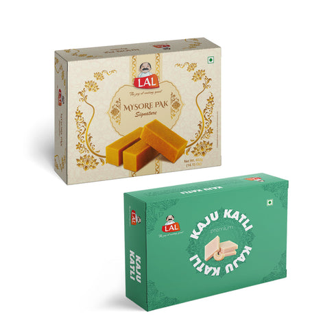 Lal Sweets Mysore Pak Signature and Kaju Katli Premium