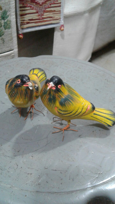 Wooden Kondapalli Sitting Sparrow Showpiece