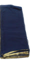 Plain Navy Blue With Gold Border Georgette Saree
