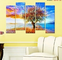 Abstract Tree Scenery Canvas Wall Hanging