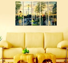 Rain In The City Canvas Wall Hanging