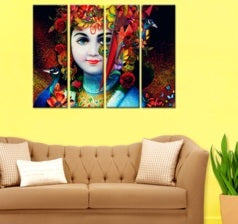Young Krishna Indian Spiritual Canvas Wall Hanging