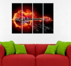 Base Guitar Creative Canvas Wall Hanging
