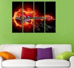 Base Guitar Creative Canvas Wall Hanging