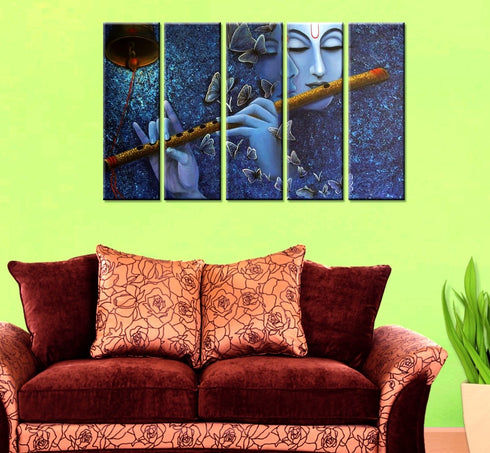 Radha Krishna Indian Romantic Canvas Wall Hanging