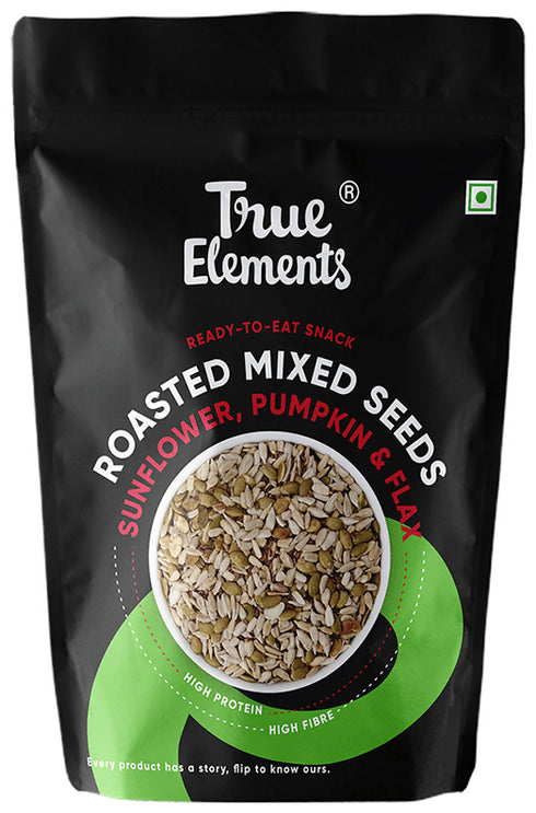 True Elements Roasted Sunflower Pumpkin and Flax Seeds