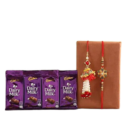 Meenakari & Lumba Rakhi With Dairy Milk