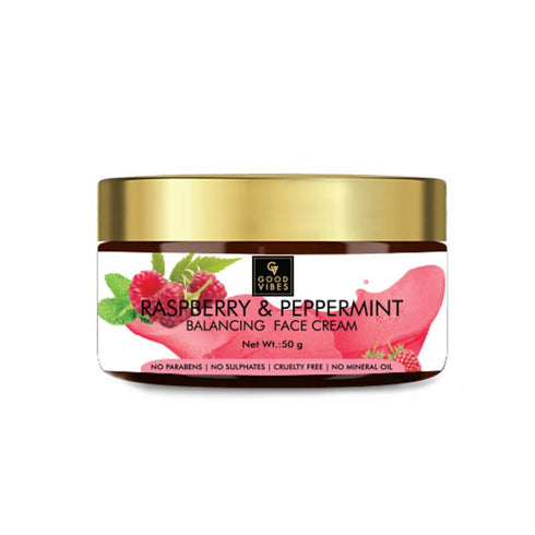 Good Vibes Balancing Face Cream - Raspberry and Peppermint 50g