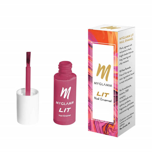 Myglamm LIT Nail Enamel | Fling | Fuchsia Shade 7 ml