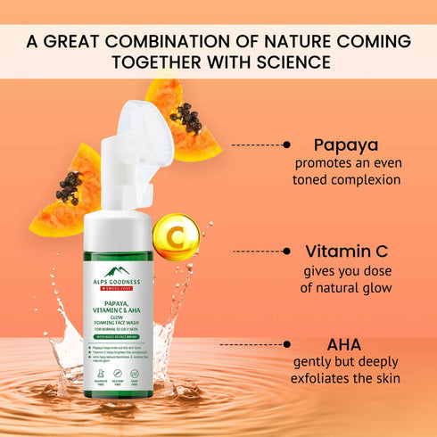 Alps Goodness Papaya Vitamin C and AHA Glow Foaming Face Wash