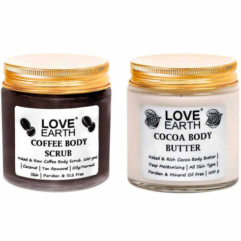 Love Earth Coffee Body Scrub and Cocoa Body Butter