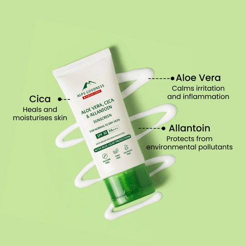 Alps Goodness Blue Light Protection Sunscreen For Normal to Dry Skin SPF 30 PA+++ with Aloe Vera Cica and Allantoin