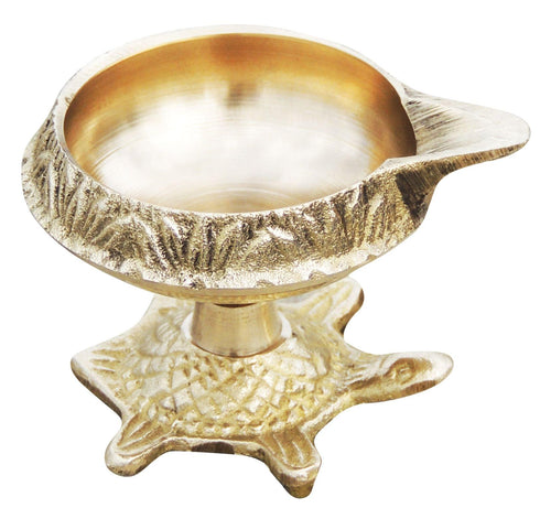 Brass Oil Lamp Deepak On Tortoise 0.05kg