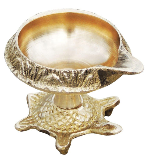 Brass Oil Lamp Deepak On Tortoise 0.05kg