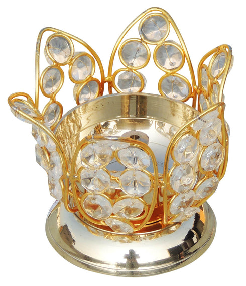 Brass Oil Lamp Deepak With Crystal 0.27kg