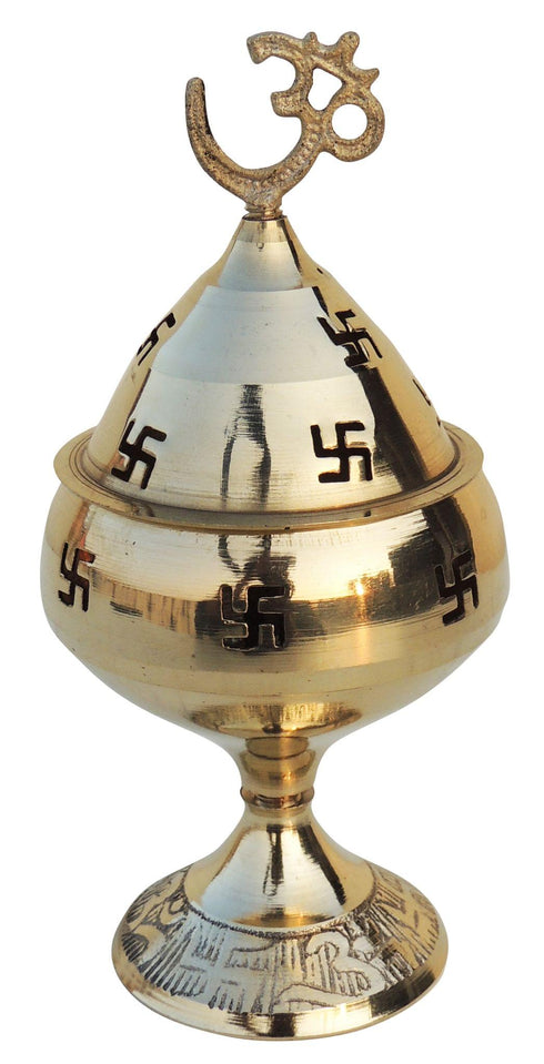 Brass Table Oil Lamp Om Pakija Deepak 0.08kg