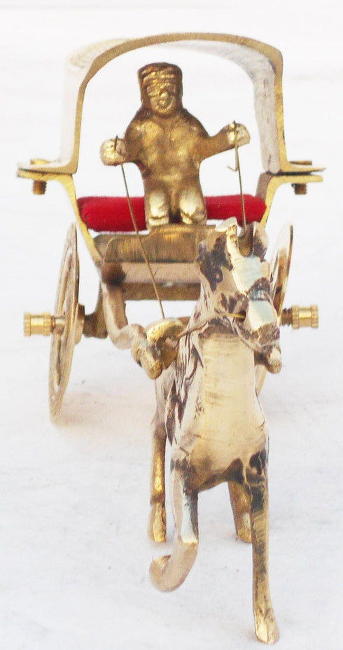 Brass Horse Cart Statue 0.42Kg