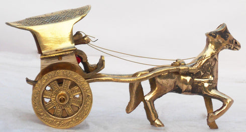 Brass Horse Cart Statue 0.42Kg