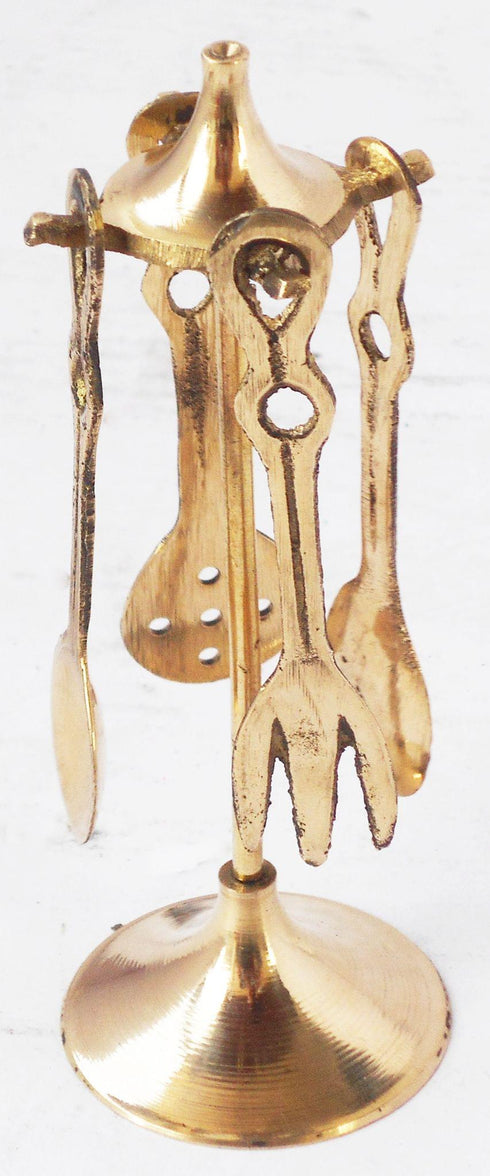 Brass Spoon Set Of 4 Pcs Miniature Toy 0.04Kg