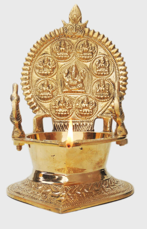 Brass Table Decor Oil Lamp Kamakshi Deepak 0.78Kg