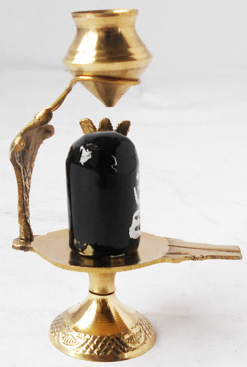 Brass Shiv Ling Black Stone 0.1Kg