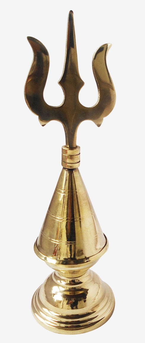 Brass Solid Trishul Kalash 0.32Kg