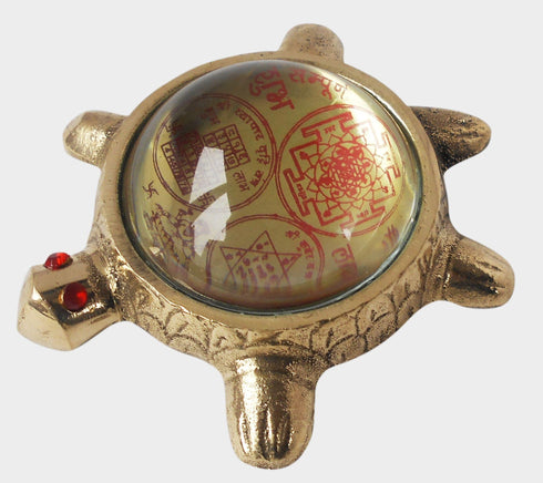 Brass Sampoorna Shree Yantra On Tortoise 0.16Kg