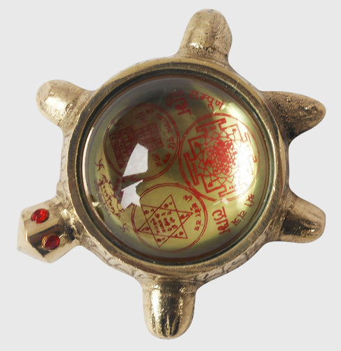 Brass Sampoorna Shree Yantra On Tortoise 0.16Kg