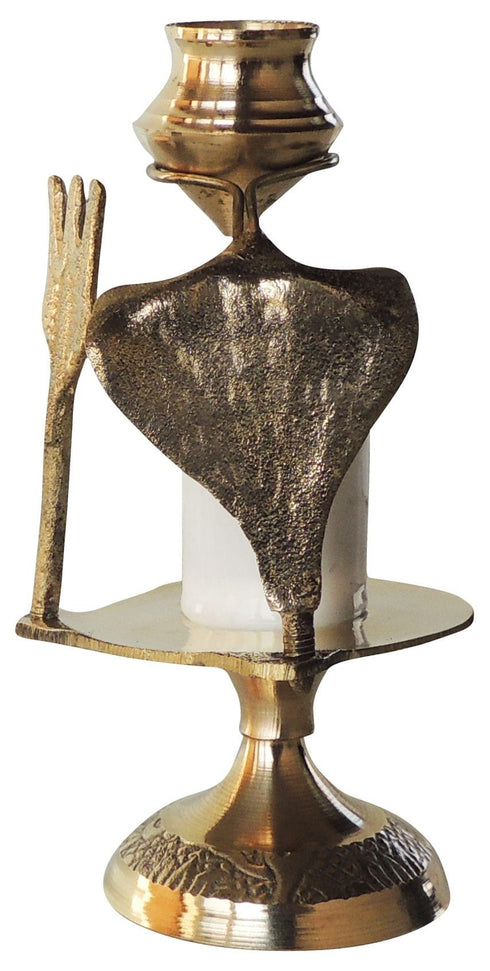 Brass Shiv Ling White Stone 0.11Kg
