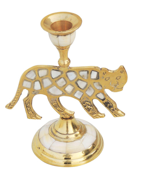 Brass Table Tiger Candle Stand 0.3Kg