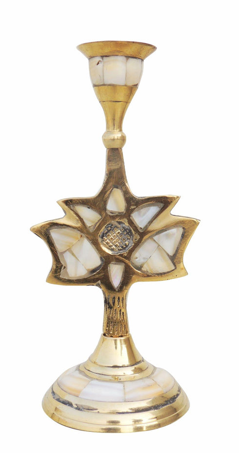 Brass Table Lotus Candle Stand 0.26Kg