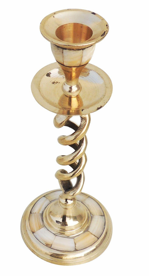 Brass Table Zig Zag Candle Stand 0.28Kg