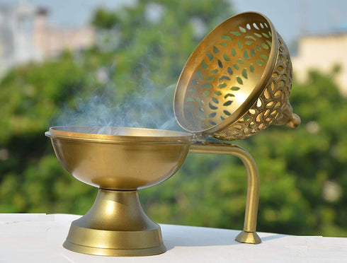 Brass Bakhoor Loban Dan Smoke Burner 0.5Kg