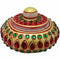 Handmade Traditional Marble Sindoor Dani/Kumkum Box with Meenakari Work